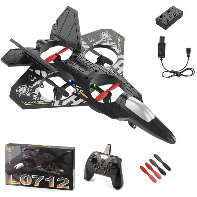 2.4G L0712 High-Performance RC Aircraft – Gravity-Sensing EPP Foam Fighter Glider with LED Lights