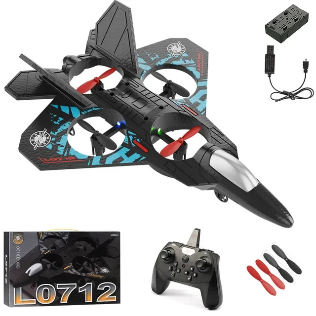 2.4G L0712 High-Performance RC Aircraft – Gravity-Sensing EPP Foam Fighter Glider with LED Lights