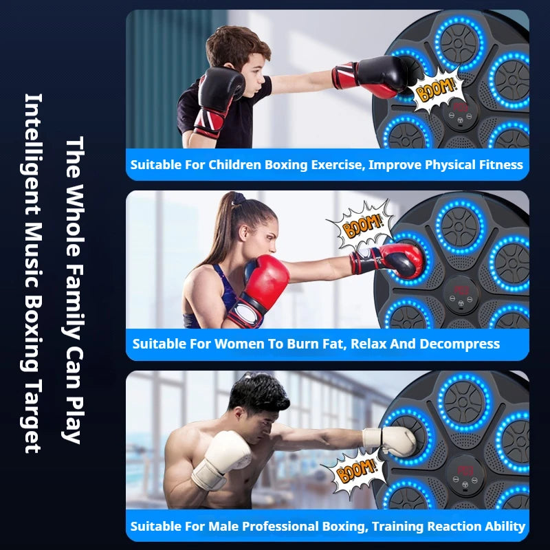 Smart Bluetooth Wall-Mounted Music Boxing Trainer - Electronic Punching Target for Home Gym