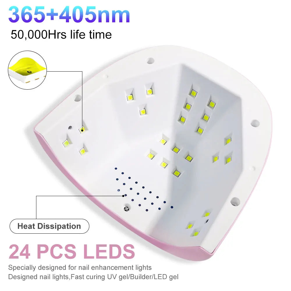 Original Professional UV/LED Nail Lamp SUN S3 – 24-Bead Fast-Drying Gel Polish Dryer with LCD Display & Smart Sensor