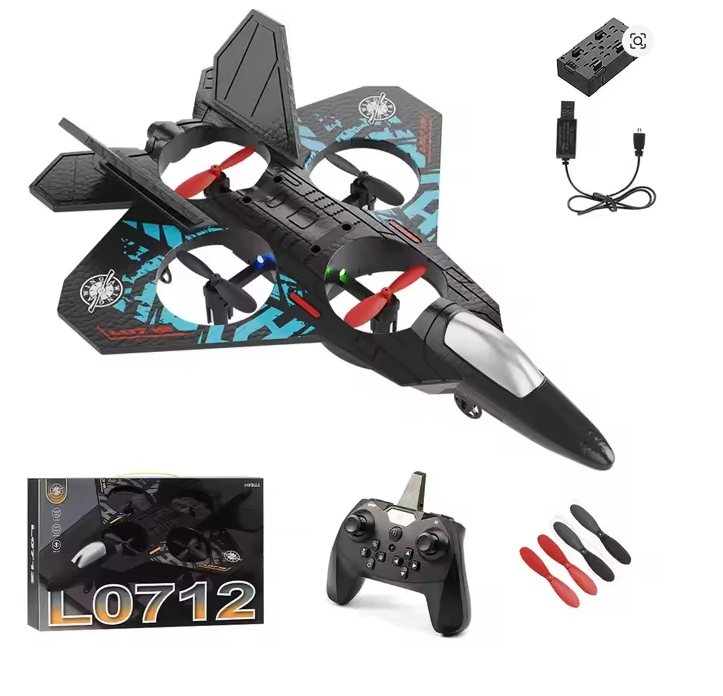 2.4G L0712 High-Performance RC Aircraft – Gravity-Sensing EPP Foam Fighter Glider with LED Lights